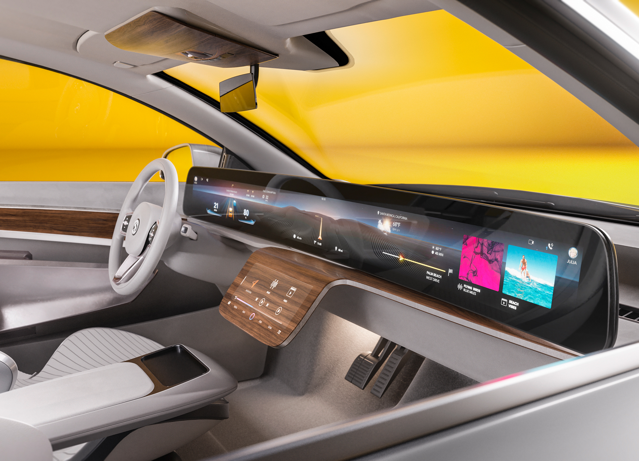 Continental Showcases Curved Display with Invisible Control Panel and  Innovation for Driver Identification