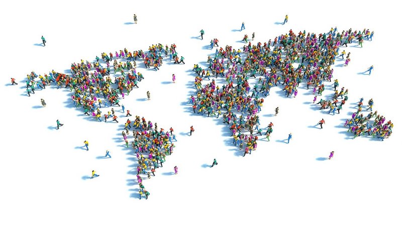 people formed as a worldmap
