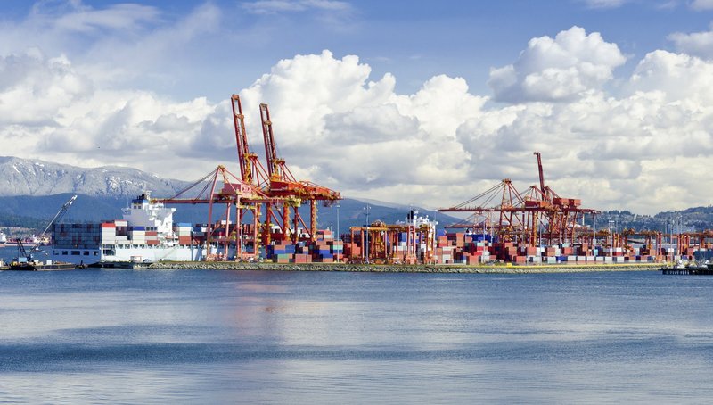 Der Hafen von Vancouver (Kanada) weist das größte Exportvolumen in ganz Nordamerika auf. 