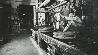 Assembly-line production at Continental in the late 1920s. 