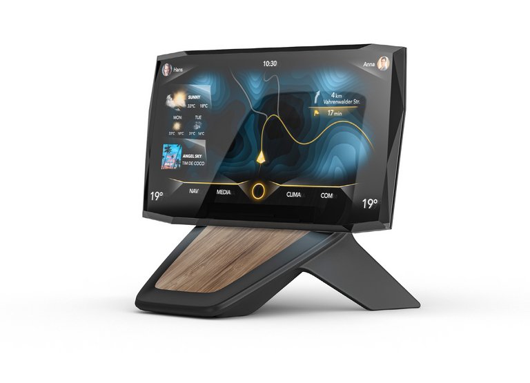 프리미엄 크리스탈 하우징에 매끄럽게 내장되어 콘텐츠가 떠 있는 것처럼 연출되는 ‘크리스탈 센터 디스플레이’